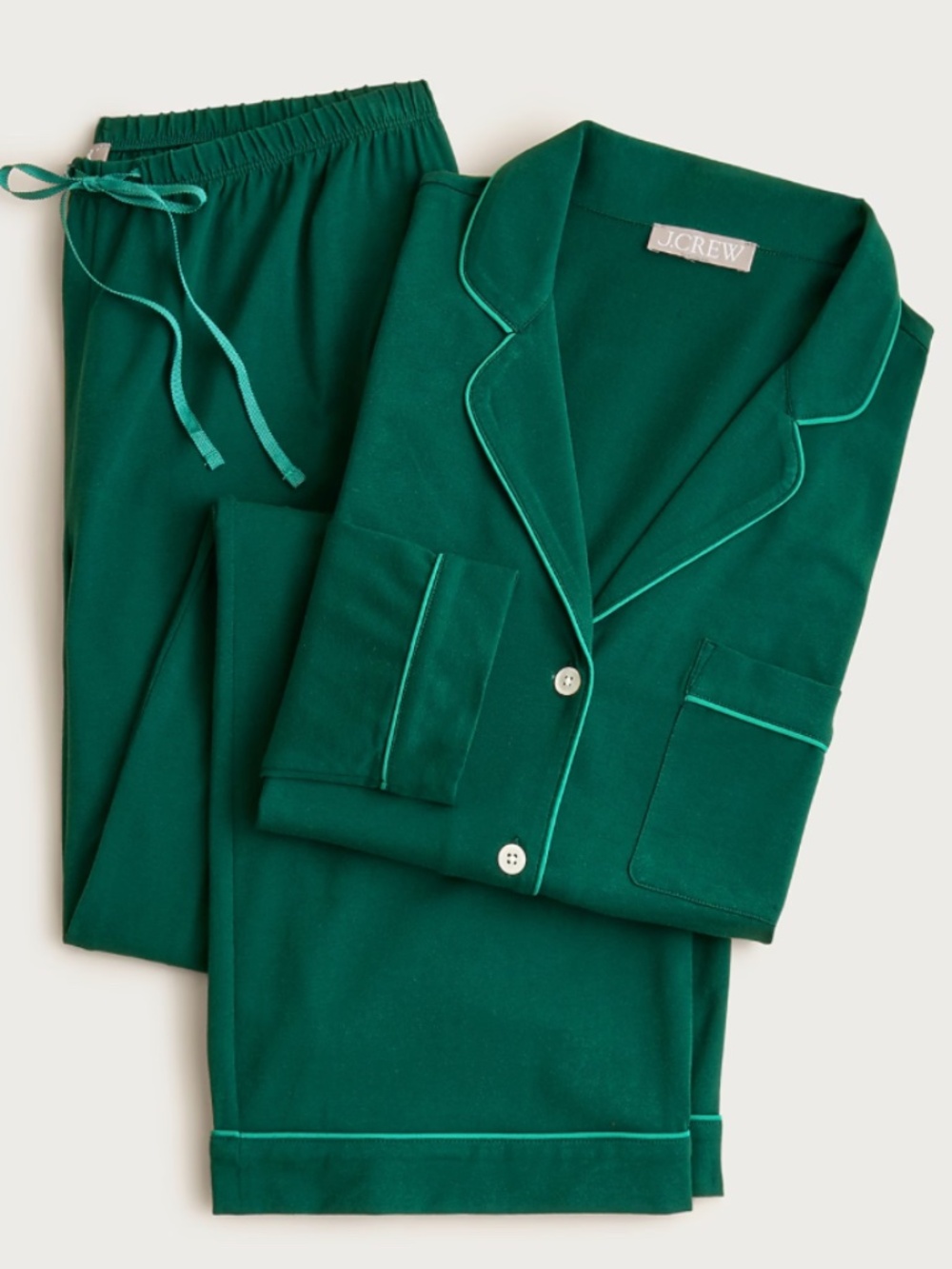 J.Crew Cotton-Blend Pajama Pant Set, Size M, Like New